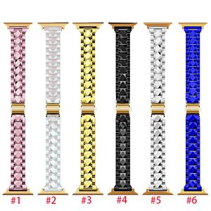 Bracelet à trois perles pour Apple Watch Series 7 6 5 SE 4 3 Bracelet Bracelets de montre en placage PC pour Iwatch Band 45mm 41mm 40mm 44mm 38mm 42mm Accessoires de bracelet