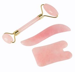 Trois à la fois en poudre de jade naturel et unique en poudre de gratte de gratte-banc à rouleau minceur de cutané Gua Sha Straming Pleasure C9813049