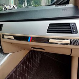 Drie Kleur Koolstofvezel Auto Links Rijden Midden Controle Decoratieve Sticker voor BMW E90 E92 E93 2005-2012263 T