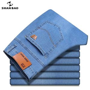 Drie kleuren lente zomer lichtgewicht rechte fit stretch jeans klassieke stijl zakelijke casual jonge mannen dunne denim 211111