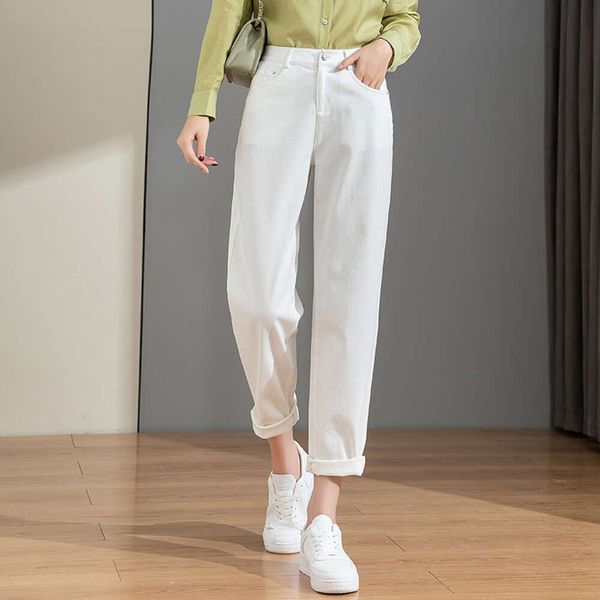 Three Defense – jean blanc cassé pour femmes, pantalon Harlan carotte papa, taille haute, polyvalent, nouvelle collection printemps et automne 2023