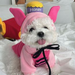 Driedimensionale kleding paddestoel hoodie hondenkleding grappige verandering in kleine en middelgrote hond hondenkleding vakantie kat dieren snoep wandelen roze huisdierkleding