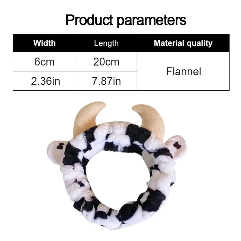 Driedimensionale koeienhoofdband super schattige cowhorn hoofdband make -up hoofdband dames pluche haaraccessoires
