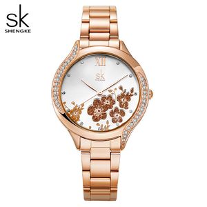 Driedimensionale bloemmode Lichte luxe diamanten set waterdicht dameshorloge montre de luxe geschenken A67