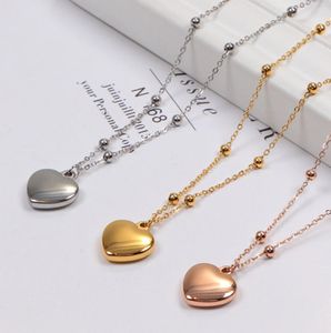 Couleur d'amour en trois dimensions collier or Rose Gold Chain Bijoux couleur Anti Allergy6606094