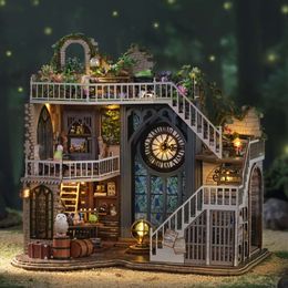Puzzle tridimensionnel assemblé modèle de construction en bois maison de poupée Kit Miniature bricolage maison faite à la main faisant des jouets de chambre, décorations de chambre à coucher à la maison artisanat meilleur
