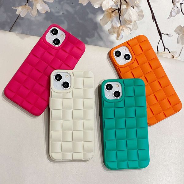 Motif tissé en trois dimensions adapté à l'iPhone 15, à l'étui de téléphone Apple 14/13, au Rubik's Cube de couleur unie 78plus, 12 Soft Xsmax