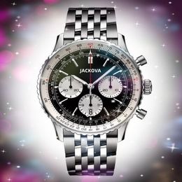 Trois yeux hommes grand chronomètre montres 43mm entièrement fonctionnel populaire président sport Hardex verre extérieur chronographe Quartz batterie Moonwatch montre