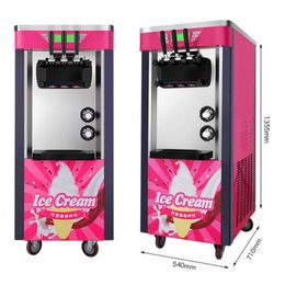 Three Flavours Ice Cream Make Machine for Cafe Bars Restaurant Vertical Ice Cream Vending Machine Taylor