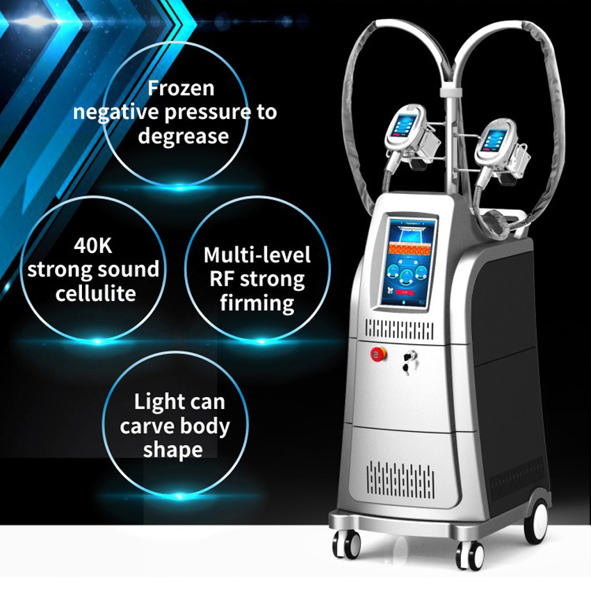 Dispositivo de mesoterapia de três cabeças Silicone Pressão Negativa Ice Sculptor RF Cryo Body 40K Cavitação slim machine