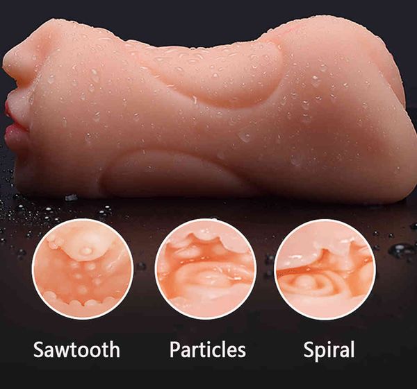 Tres agujeros vagina boca y anal largo grande masturbación masculina juguete mamada chica oral artificial coño juguetes sexuales para hombres masturbador x0320