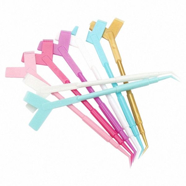 Tres en e Y Tipo Cepillo Hot Eyel Pick Stick Falsos Eyeles Herramienta de belleza Stick Doll Hot Plastic Stick 60SB #