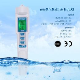 Freeshipping Drie-in-één Ph Tds-meter 6 multifunctionele monitorpen Ec-waterkwaliteitsdetector Achtergrondverlichting Digitaal display Geleidbaarheid Me Tnwbv