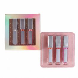 Trois miroir tube brillant à lèvres laser coffrets marque privée lipgloss liquide rouge à lèvres ensemble personnalisé maquillage en vrac beauté toutes les lèvres teintes K25o #