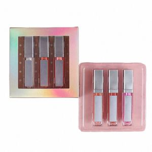 drie spiegelbuis lipgloss laser box sets private label lipgloss vloeibare lippenstift set aangepaste bulk make-up schoonheid alle lippen tinten K25o #