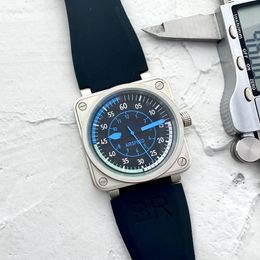 Drie naalden Mens Automatische mechanische horloges 48 mm Luxury horloge rubberen band polshorloges hoogwaardige top luxe merk fshion airspeed br klok montre