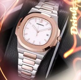 trois aiguilles carré simple cadran montre 40mm fine en acier inoxydable mode hommes montres sport japonais VK quartz chronographe robe montres montre de luxe