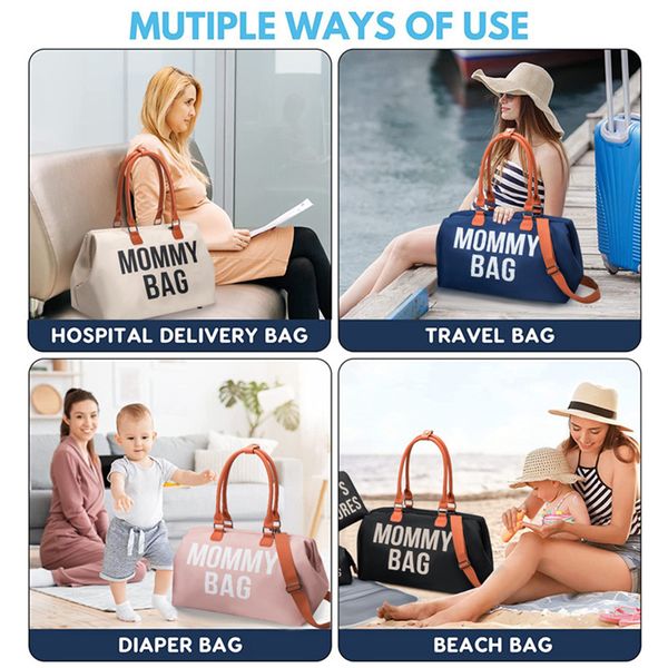 Sac de maman en trois pièces packages de maternité portables à grande capacité maman bébé couches sac de voyage nouveau-né sacs à main