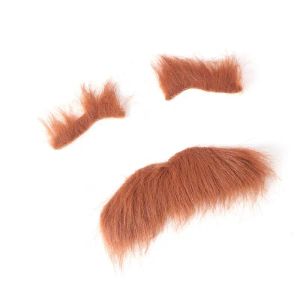 Costumes Halloween à trois pièces Halloween Self adhésif Faux sourcils Barbe Moustache Kit Facial Hair Cosplay Decoration
