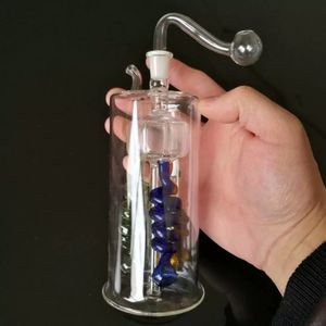 Accesorios de bongs de vidrio de narguile de tres pilares, pipas de vidrio para fumar, mini pipas multicolores coloridas, pipas de mano, las mejores pipas de vidrio de cuchara