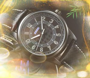 Drie Pins Design Horloges Heren Topmode Digitale Nummerplaat Klok Man Echt Koe Leer Quartz Klassiek Zakelijk Highend Horloge relogio masculino geschenken