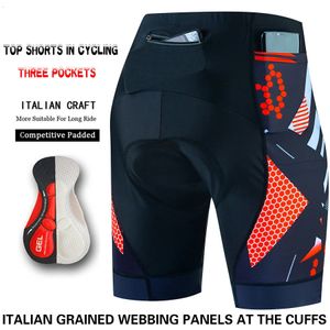 Trois shorts de cyclisme de poche collants de vélo triathlon 5d gel rembourré pro lycra bicycle respirant man.