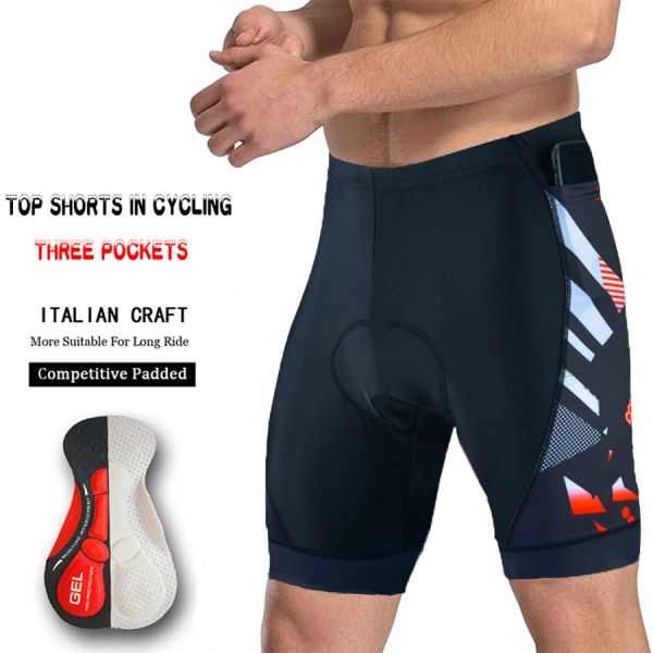 Tres pantalones de ciclismo de bolsillo Filos de bicicleta Triatlón 5D Portos de bicicleta Pro Lycra PRO LYCRA ANTRADOS BRAENTABLES MANA MONTAÑOS