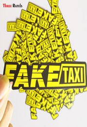 Trois Ratels 50pcs Jaune Fake Taxi Logo PVC PVC ARRIPHER LAPTOP CORTOP AUTO MOTO MOTO Autocollant et décalages 7046560