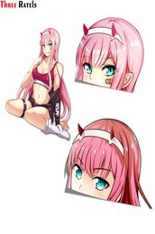 Trois Ratels FC102 Darling dans le Franxx 002 Zero Two Peekers Car autocollants Anime Stickers en vinyle décoratif Waifu Cartoon Decal7456281