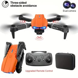 Évitement d'obstacles à trois côtés Drone E99, 100 pieds télécommande Distance double caméra Remote commande Toys Drone, drone abordable, cadeau newyear