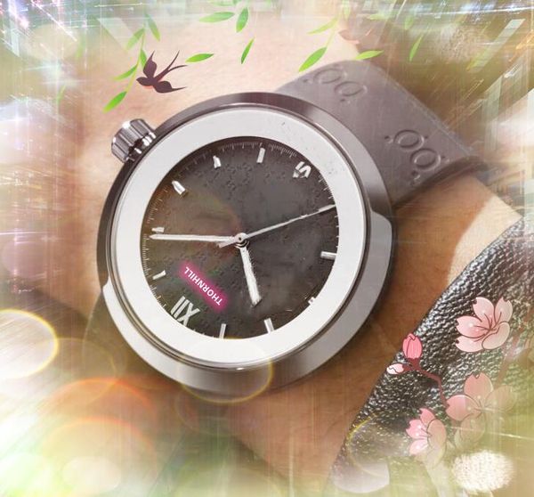 Three Stiches Design Mens Watches 43mm date automatique Boutique tout le crime Crystal Diamonds Ring Clock Leather Ruber Band business casual montre à quartz cadeaux