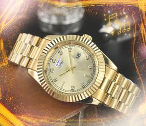 Drie stiches goede mooi uitziende busines Casual Men Women kijken Auto Day Date Time Week Quartz Clock Business Chain President Generous Bracelet Watches cadeaus