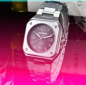 Montre chronomètre carrée à trois points 40 mm Mouvement à quartz pour homme Horloge masculine Style de vie Cadeaux étanches Ceinture en acier inoxydable Table de montre-bracelet de crime populaire