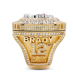 Tres anillos de piedra 2020-2021 Tampa Bay Buccanee Championship Ring Display Box Recuerdo Fan Hombres Regalo Venta al por mayor tamaño 8-14