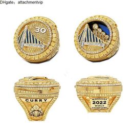 Three Stone Rings 2022 Curry Basketball Warriors Team Championship Ring met houten display box souvenir mannen fan cadeau sieraden drop de dhda2