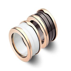 Drie stenen ringen Europese en Amerikaanse mode keramische ringboogversie in letters Black White Thread paar Ring4360 Drop de DHC7V