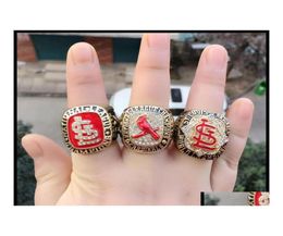 Trois anneaux de pierre de haute qualité 3pcs 1985 2004 2006 Misi Baseball Ship Ring Set Sec Sports Bijoux Fans US Taille 11 Dropdhrv03952477