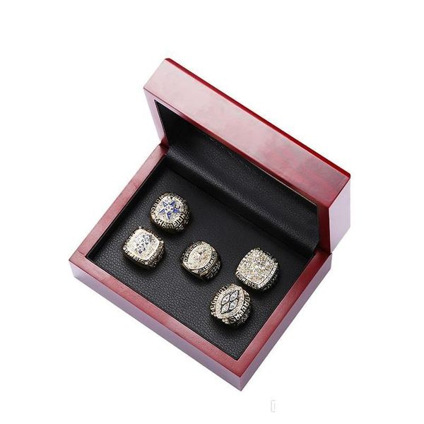 Trois anneaux de pierre Trois anneaux de pierre 5Pcs 1971 1977 1992 1993 1995 Cowboys Championship Ring Taille 11 Souvenir Hommes Fan Cadeau En Gros Dr Dhqvb