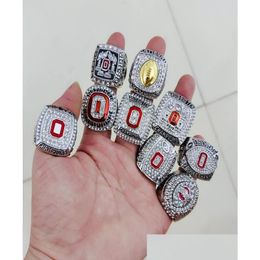 Tres anillos de piedra al por mayor 9pcs Ohio State Buckeyes National Championship Ring set Fan Solid Brithday Drop 2419284 Entrega DHGTF