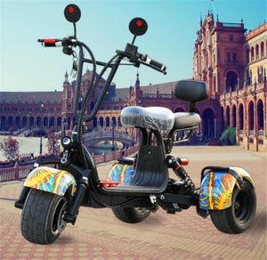 High-Power Differential Motor Electric Scooter, 3-Wheel Design with Wide Tires for Elderly Stability
