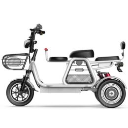 Three Whees Electric Scooters Adults Electric Bicycles 12 pouces Tricycle Double moteur 500W 48V Béloche de scooter électrique avec siège