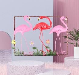 Driedimensionale Chinese stijl Flamingo Muursticker Children039s woonkamer decoratie schilderij5598631
