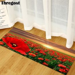 Tapis de couloir Thregost impression scénique 3D chambre salon tapis de sol long anti-dérapant cuisine salle de bain tapis lavable 220301