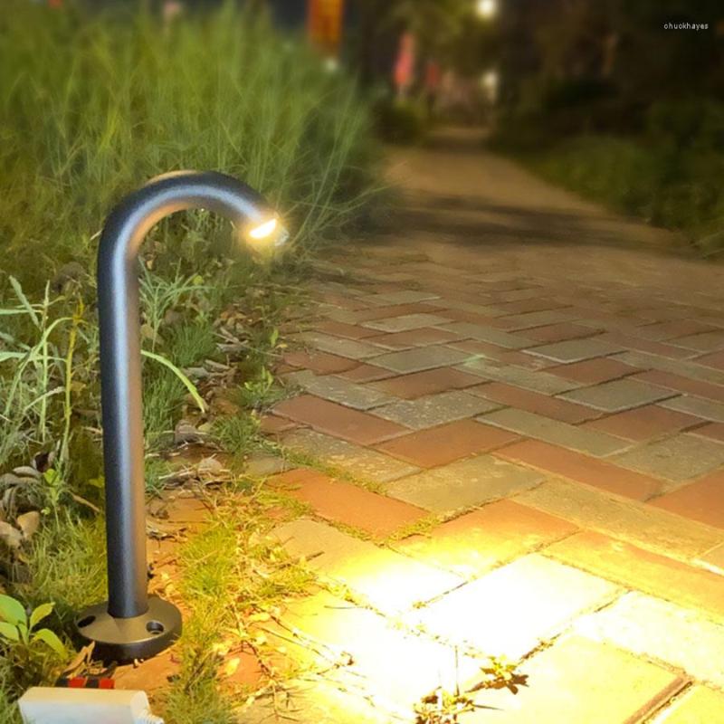 Thrisdar 50/60CM Outdoor Garden Post Lamp Waterproof Bending Tap LED Spotlight Pillar Lamps Landscape Road Pathway Light