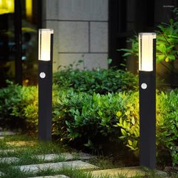 Thrisdar Acryl Outdoor Outdoor Human Body Motion Sensor Pathway Lawway Law Light Aluminium Bollard Garden Villa Pillar