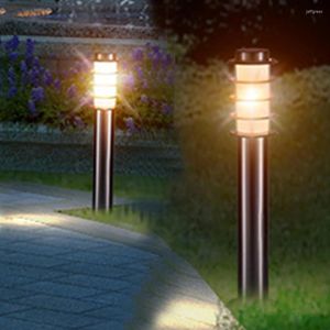 Thrisdar E27 étanche en acier inoxydable jardin pelouse lampe clôture LED pilier lumière extérieure cour Villa paysage bornes