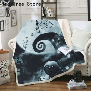 Gooi Deken Halloween Festival 3D Pluche Flanel Dekens Sprei voor Kids Jongen Volwassen Couch Sofa Quilt Cover Thuis Textiel