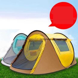 Jeter la tente pop-up 2-3 personnes abris automatiques extérieurs doubles couches grande famille tentes étanche camping randonnée auvent abri