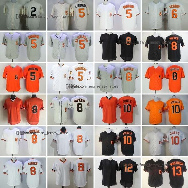 Throwback Baseball Jersey 8 Cal Ripken 2 JJ Hardy 1954 13 Manny Machado 5 Brooks Robinson 6 Jonathan Schoop 10 Adam Jones 12 Black Pullover Chris Davis Frank Robinson