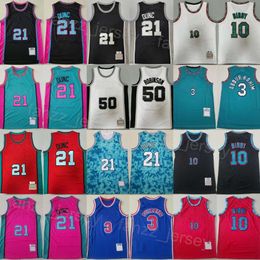 Retroceso Baloncesto Retro David Robinson Jersey 50 Vintage Drazen Petrovic 3 Ja Morant 12 Shareef Abdur Rahim 3 Michael Mike Bibby 10 Tim Duncan 21 Hombre cosido